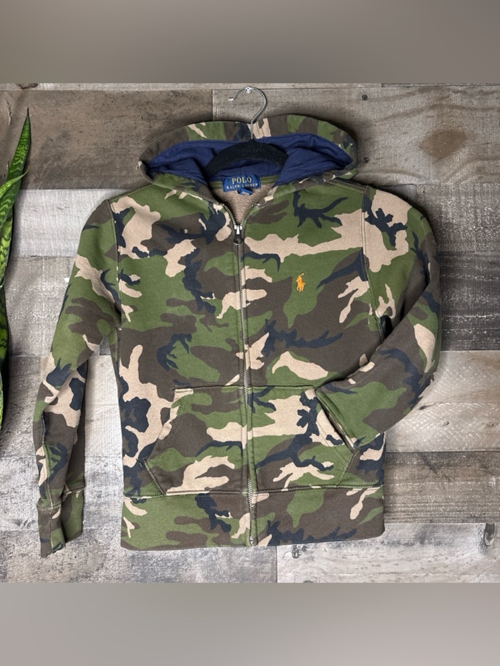 Polo by Ralph Lauren Kids Camo Zip-Up Hoodie - Green/Beige/Navy